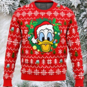 Donald Duck Christmas Head Ugly Christmas Sweater