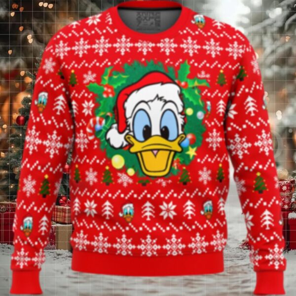 Donald Duck Christmas Head Ugly Christmas Sweater