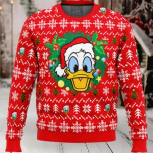 Donald Duck Christmas Head Ugly Christmas Sweater