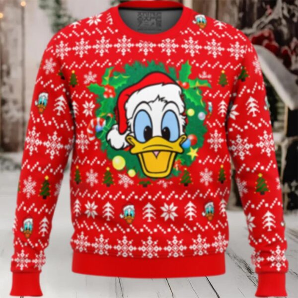 Donald Duck Christmas Head Ugly Christmas Sweater