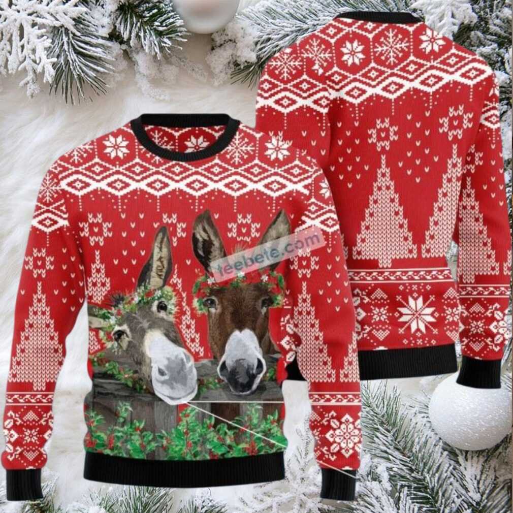 Donkey Buddies Flowers Ugly Xmas Sweater Party Donkey Buddies Flowers Ugly Xmas Sweater Party