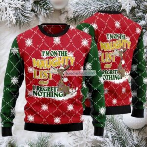 Donkey Naughty List Ugly Christmas Sweaters Couples Red Green
