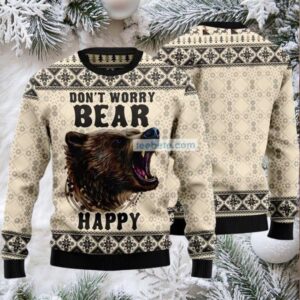 Dont Worry Bear Happy Ugly Sweaters For Christmas Ugliest Yellow