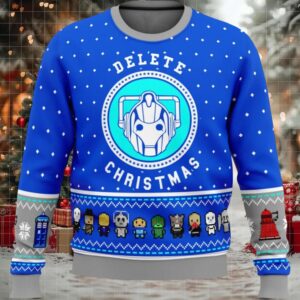 Dr Who Dalek Delete Christmas Ugly Christmas Sweater