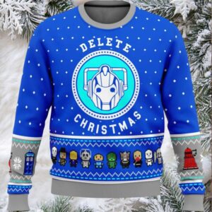 Dr Who Dalek Delete Christmas Ugly Christmas Sweater