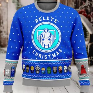 Dr Who Dalek Delete Christmas Ugly Christmas Sweater