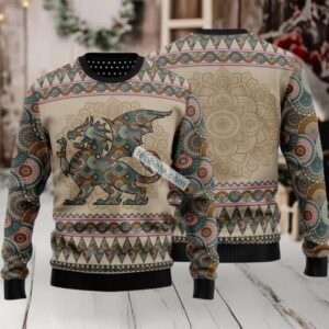 Dragon Mandala Ugly Xmas Sweater Womens