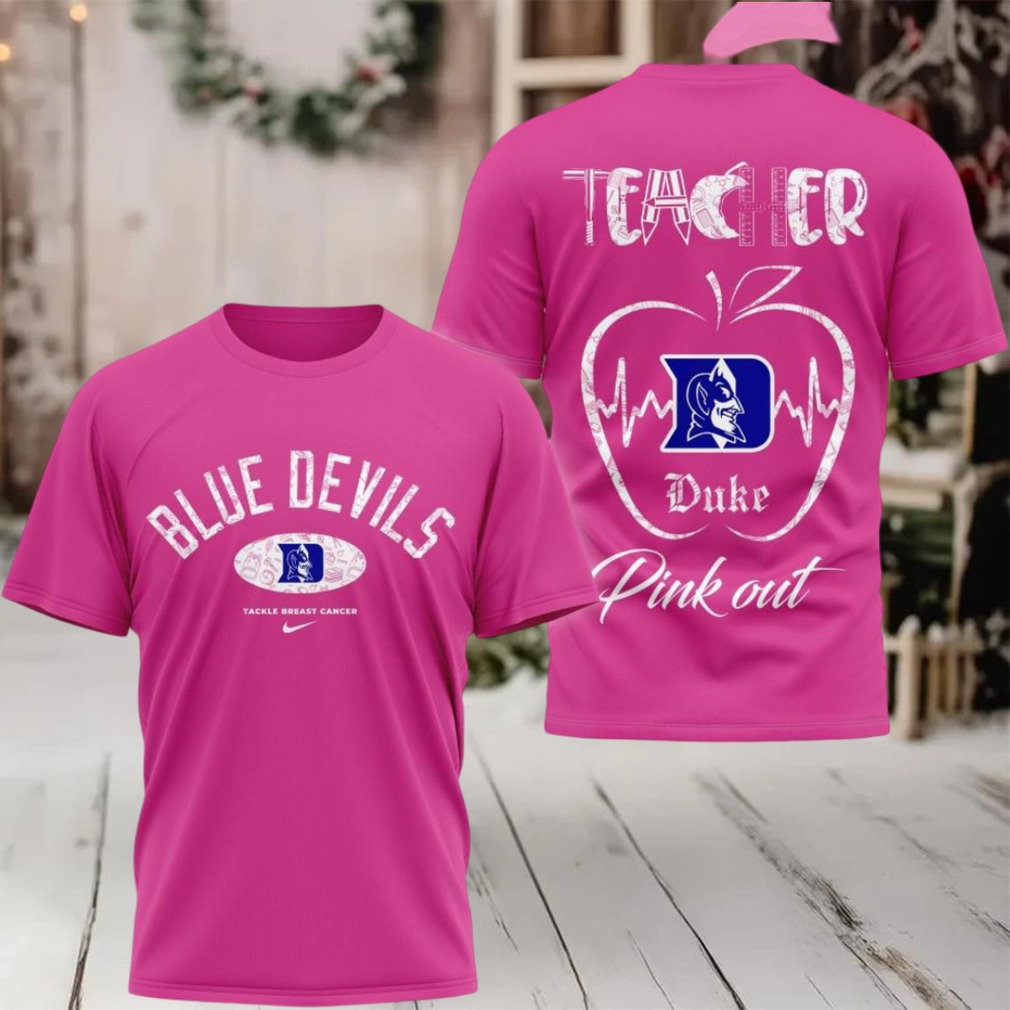 Duke Blue Devils 2025 NCAA Teacher Tackle Breast Cancer Unisex 3D Shirt Duke Blue Devils 2025 NCAA Teacher Tackle Breast Cancer Unisex 3D Shirt
