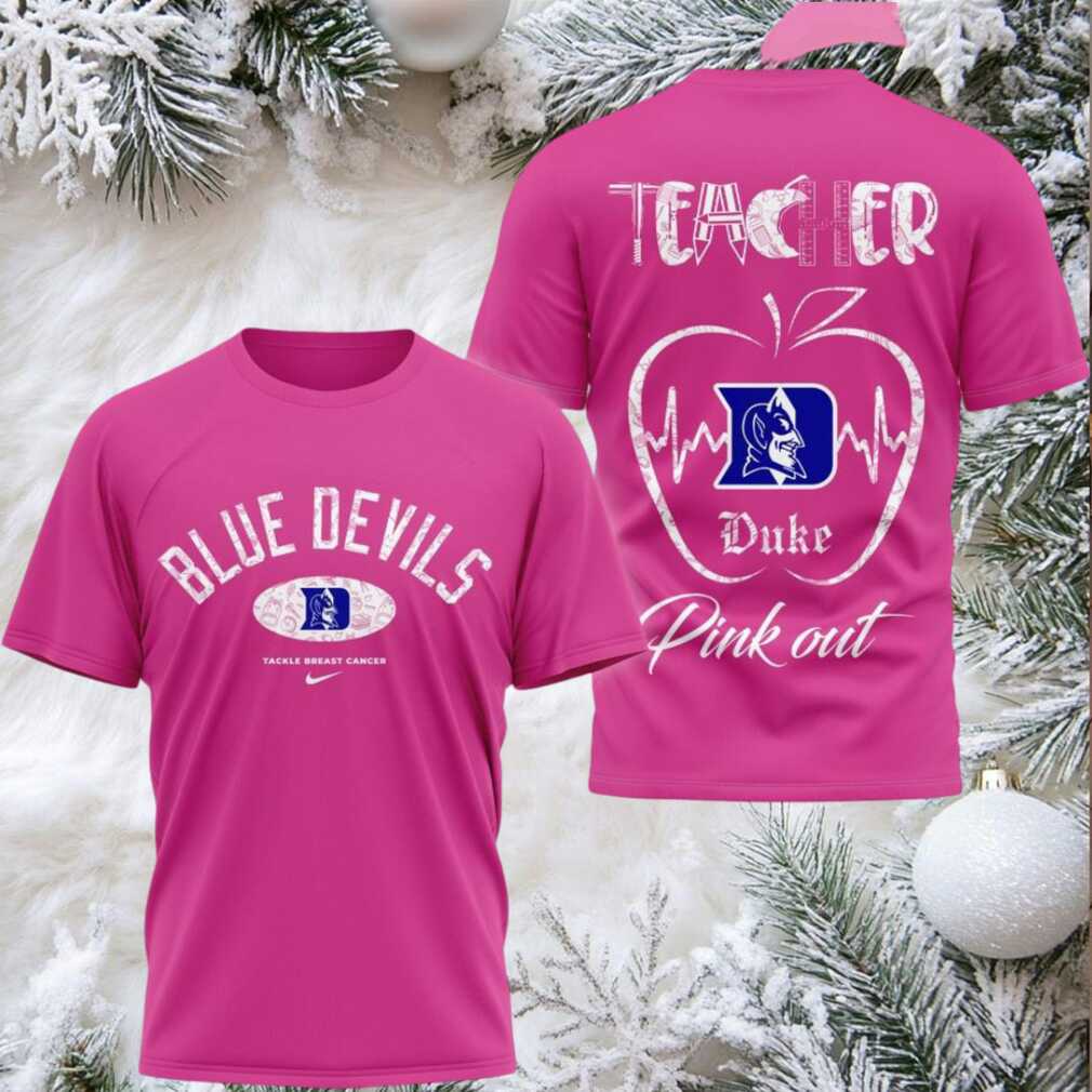 Duke Blue Devils 2025 NCAA Teacher Tackle Breast Cancer Unisex 3D Shirt Duke Blue Devils 2025 NCAA Teacher Tackle Breast Cancer Unisex 3D Shirt