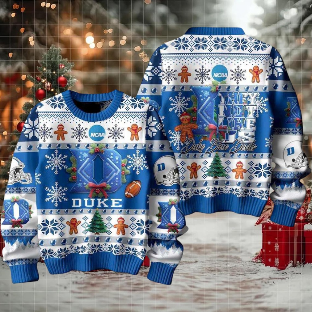 Duke Blue Devils They Not Like Us Christmas Ugly Sweater Duke Blue Devils They Not Like Us Christmas Ugly Sweater