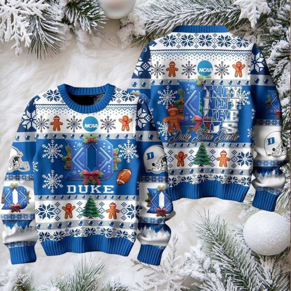 Duke Blue Devils They Not Like Us Christmas Ugly Sweater Duke Blue Devils They Not Like Us Christmas Ugly Sweater