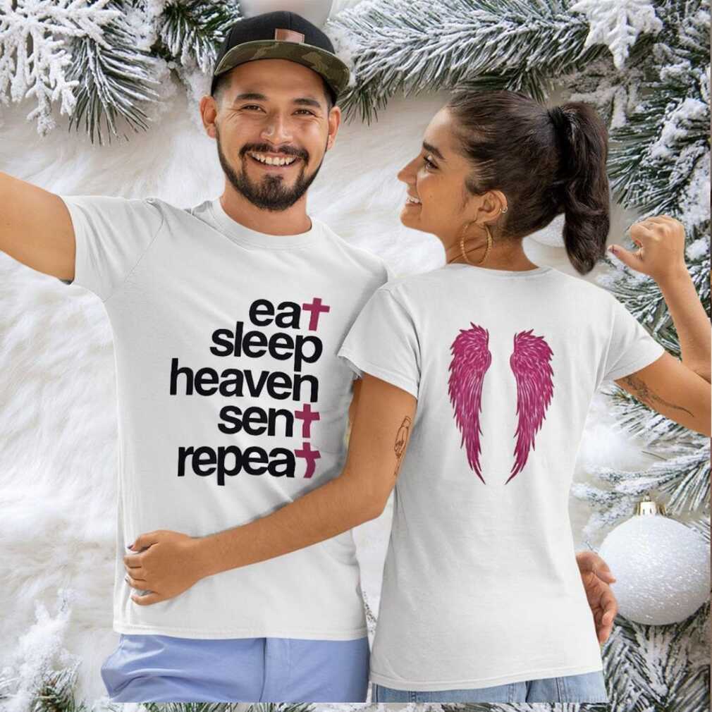 Eat sleep haven sent repeat two sided T shirt