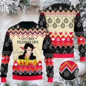 Elvis Presley 3D Ugly Christmas Sweater Version