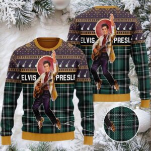 Elvis Presley Belt Buckle Sign With Rhinestone – Ugly Christmas Sweater