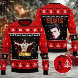 Elvis Presley For Christmas Gifts 3D Ugly Christmas Holiday Sweater