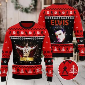 Elvis Presley For Christmas Gifts 3D Ugly Christmas Holiday Sweater