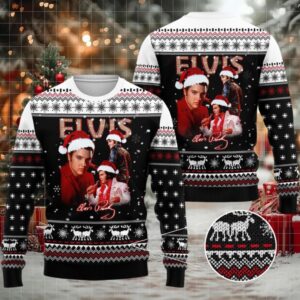 Elvis Presley Joker Ugly Christmas Sweater –