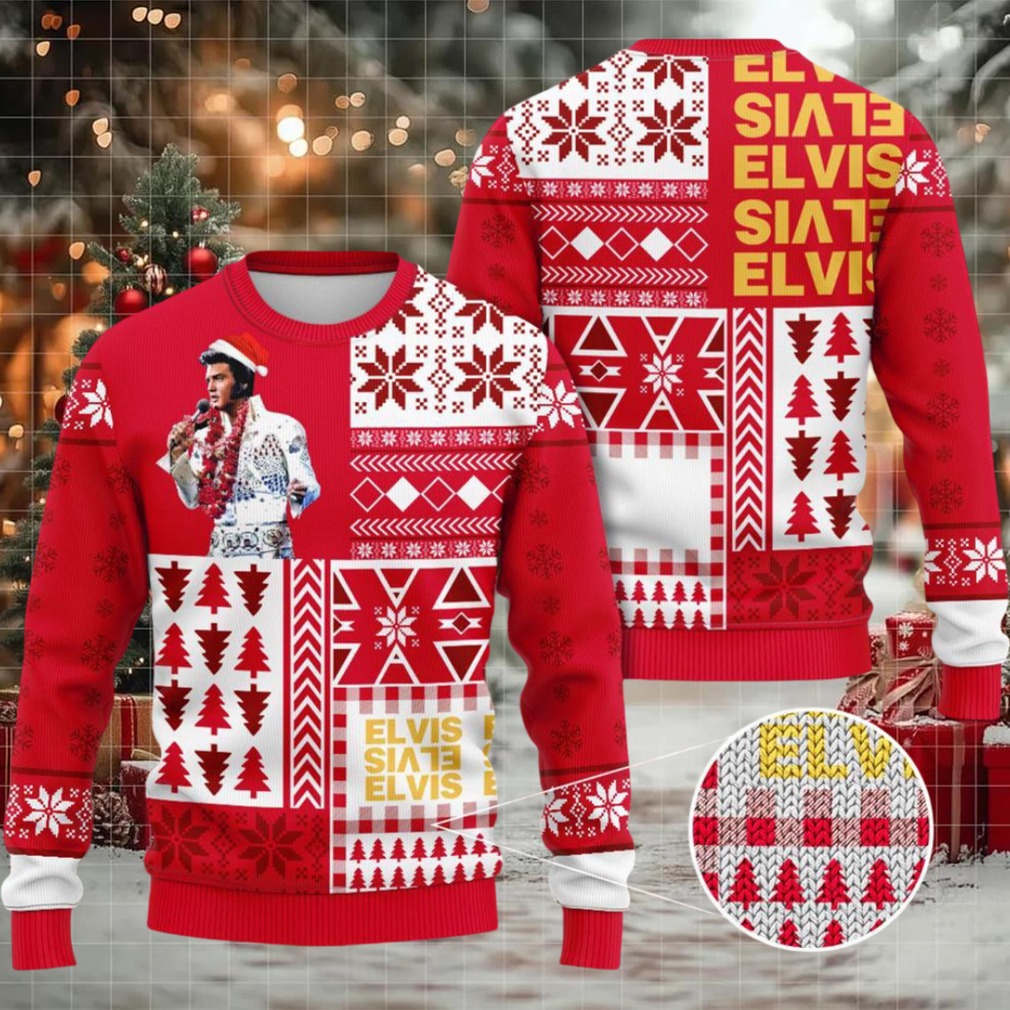 Elvis Presley King Of Rock Ugly Christmas Knitted Sweater. Gift Idea For Lovers Elvis Presley King Of Rock Ugly Christmas Knitted Sweater. Gift Idea For Lovers