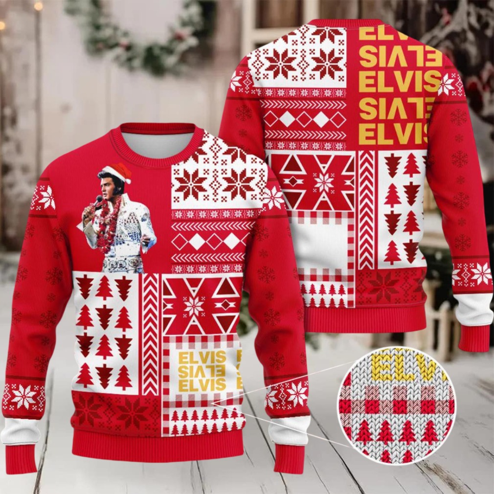 Elvis Presley King Of Rock Ugly Christmas Knitted Sweater. Gift Idea For Lovers Elvis Presley King Of Rock Ugly Christmas Knitted Sweater. Gift Idea For Lovers