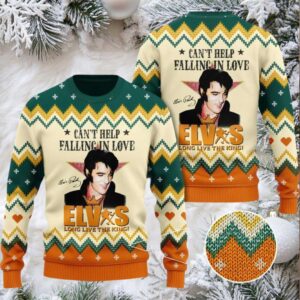 Elvis Presley Long Live The King Christmas 3D Ugly Sweater