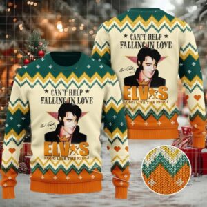 Elvis Presley Long Live The King Christmas 3D Ugly Sweater