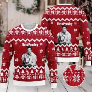 Elvis Presley RED 3D Ugly Sweater
