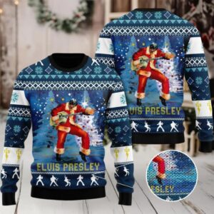 Elvis Presley With Santa Christmas Ugly Sweater 3D Gift For Men And Women