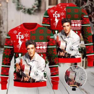 Elvis Tcb Merry Christmas Ugly Sweater