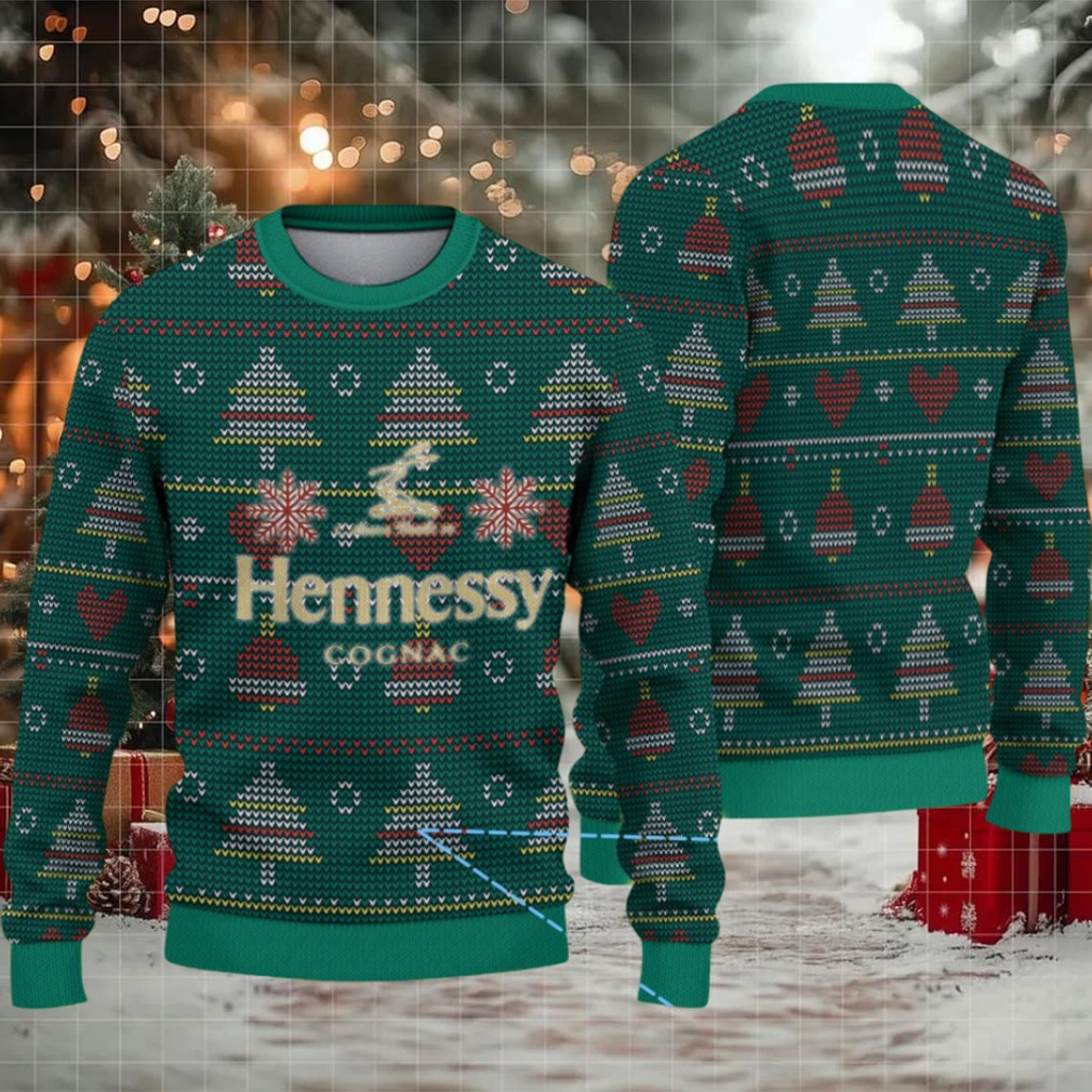 Emerald Green Christmas Tree Fair Isle Hennessy Themed Ugly Christmas Sweater Emerald Green Christmas Tree Fair Isle Hennessy Themed Ugly Christmas Sweater