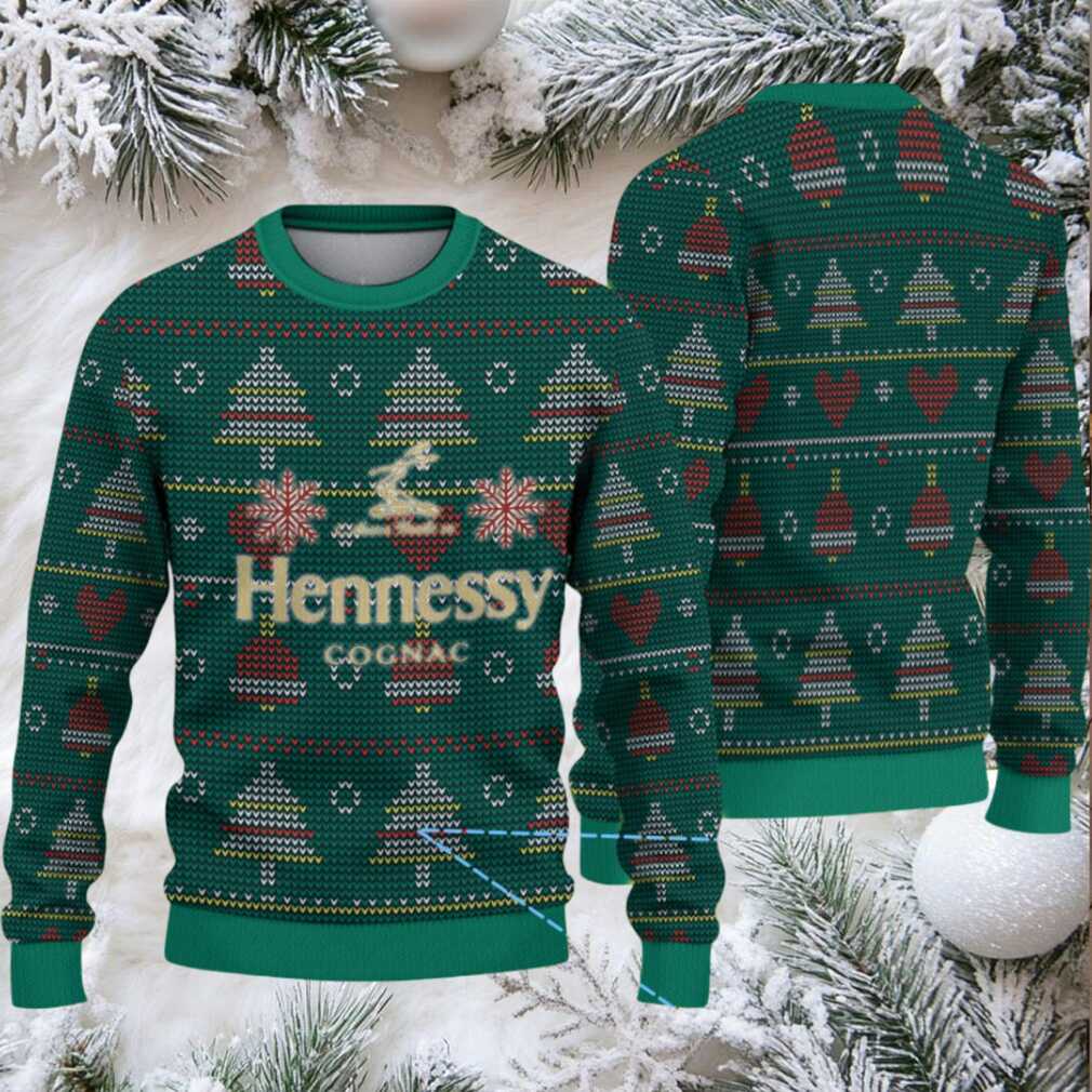 Emerald Green Christmas Tree Fair Isle Hennessy Themed Ugly Christmas Sweater Emerald Green Christmas Tree Fair Isle Hennessy Themed Ugly Christmas Sweater