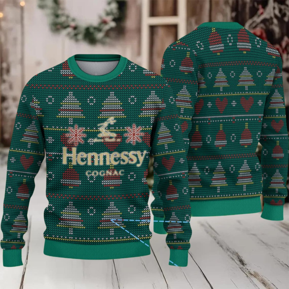 Emerald Green Christmas Tree Fair Isle Hennessy Themed Ugly Christmas Sweater Emerald Green Christmas Tree Fair Isle Hennessy Themed Ugly Christmas Sweater