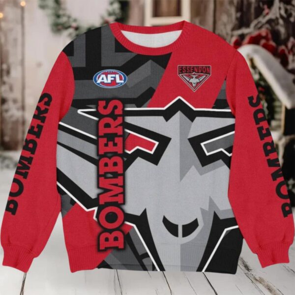 Essendon Bombers AFL Ugly Christmas Sweater