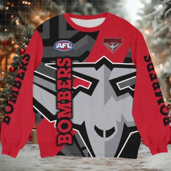 Essendon Bombers AFL Ugly Christmas Sweater
