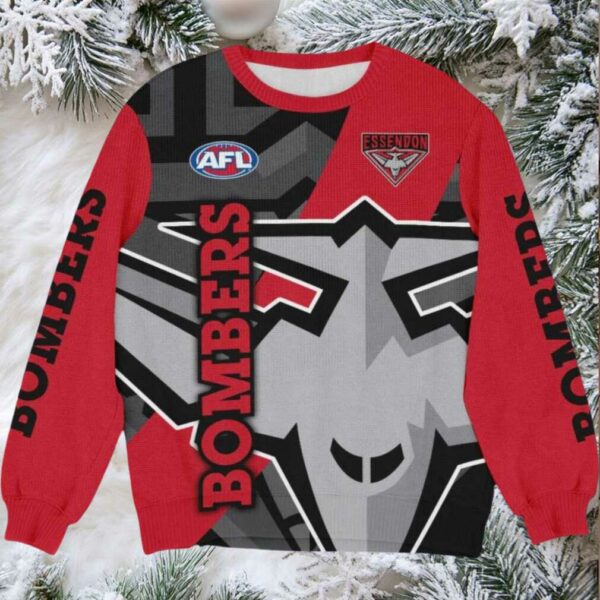 Essendon Bombers AFL Ugly Christmas Sweater