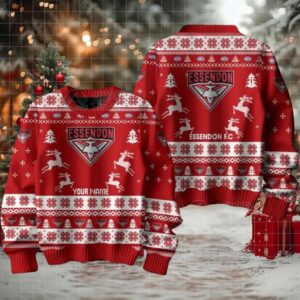 Essendon FC Custom Ugly Christmas Sweater