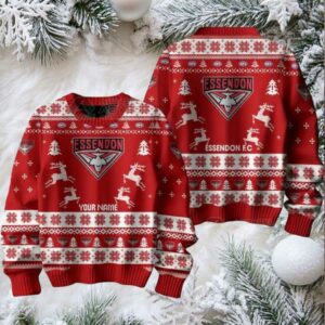 Essendon FC Custom Ugly Christmas Sweater