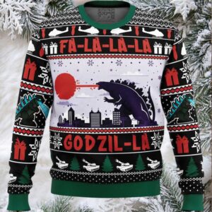 FaLaLaLa Godzil La Godzilla Ugly Christmas Sweater