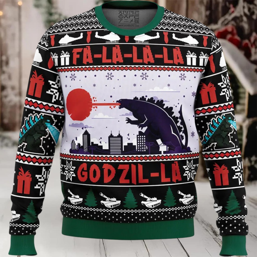 FaLaLaLa Godzil La Godzilla Ugly Christmas Sweater