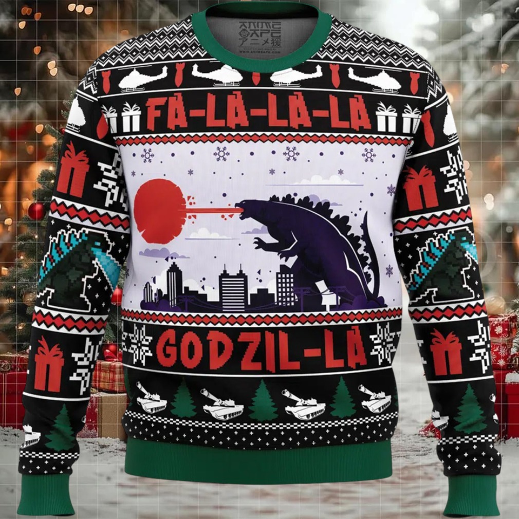 FaLaLaLa Godzil La Godzilla Ugly Christmas Sweater FaLaLaLa Godzil La Godzilla Ugly Christmas Sweater