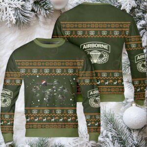 Festive Airborne Parachute Christmas Sweater – Cozy Military Holiday Apparel