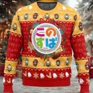 Festive Anime Pixel Art Sweater – Cozy Holiday Gift For Gamers & Fans