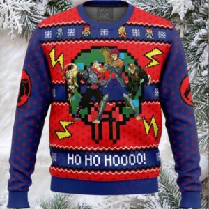 Festive Anime Xmas Sweater – Retro Pixel Art Design – Perfect Holiday Gift!
