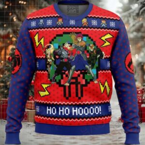 Festive Anime Xmas Sweater – Retro Pixel Art Design – Perfect Holiday Gift!