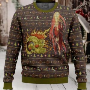 Festive Dragon & Phoenix Ugly Christmas Sweater – Cozy Unisex Knit Pullover For Holiday Fun