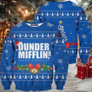 Festive Dunder Mifflin Christmas Sweater – Cozy Holiday Apparel For Fans