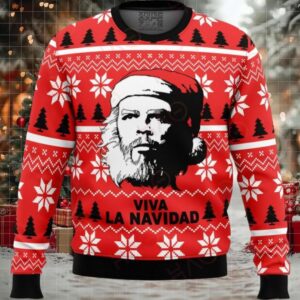 Festive ‘Viva La Navidad’ Red Christmas Sweater – Fun Holiday Style!