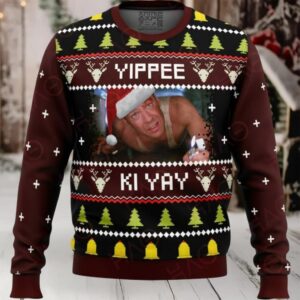 Festive ‘Yippee Ki Yay’ Christmas Sweater – Fun Holiday Apparel Gift
