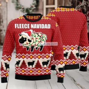 Fleece Navidad Sheep Ugly Christmas Sweater Womens Xmas Light