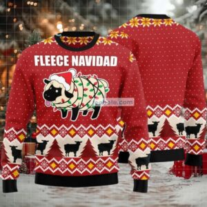Fleece Navidad Sheep Ugly Christmas Sweater Womens Xmas Light