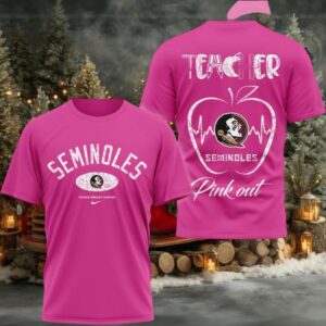 Florida State Seminoles 2025 NCAA Teacher Tackle Breast Cancer Unisex 3D Shirt